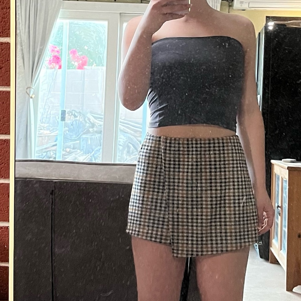 Plaid mini skort